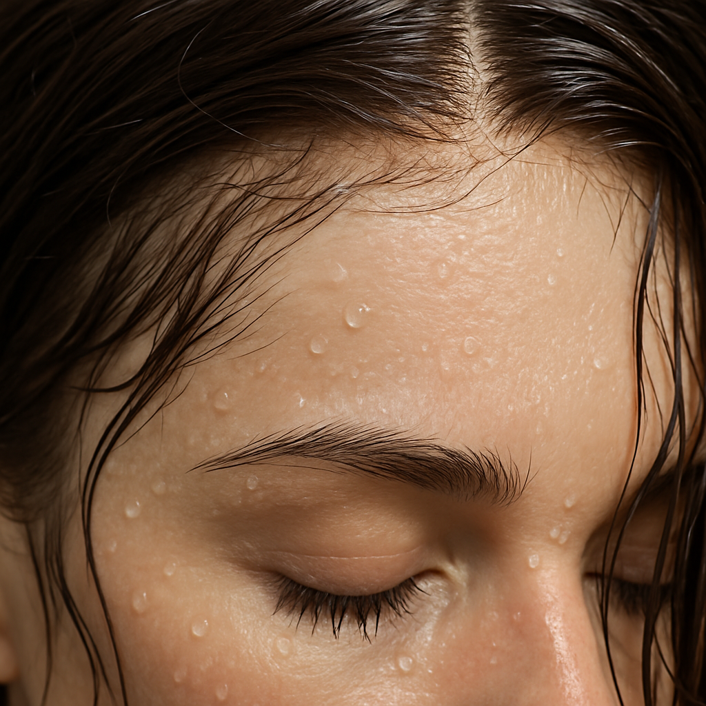 Wig lace before and after applying waterproof concealer