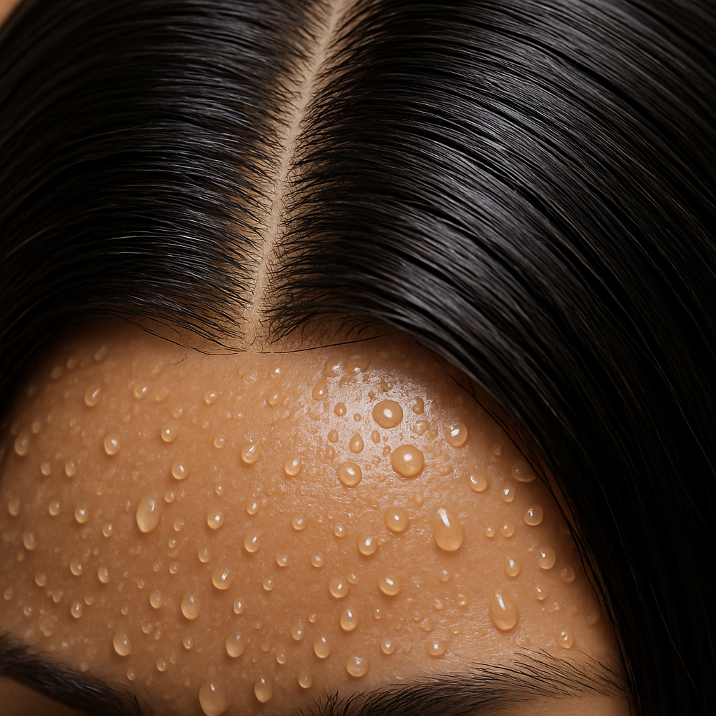 Wig lace tested with waterproof concealer after gym workout