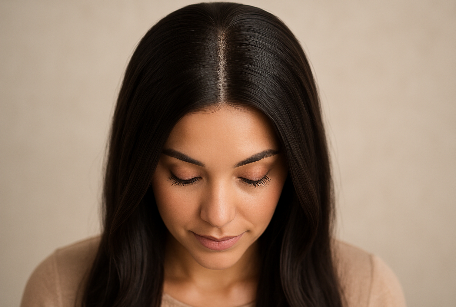 Applying lace wig knots concealer on a wig