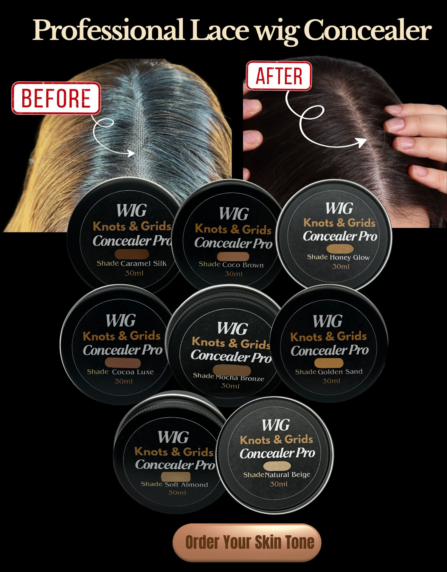 Advanced Lace Wig Knots, Holes & Grid Concealer – 30ml Ja